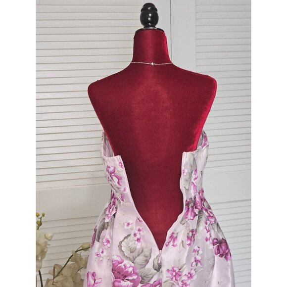 Anthropologie BHLDN Merritt Purple Floral Textured Strapless Gown Dress Sz 6 154 - Picture 10 of 15